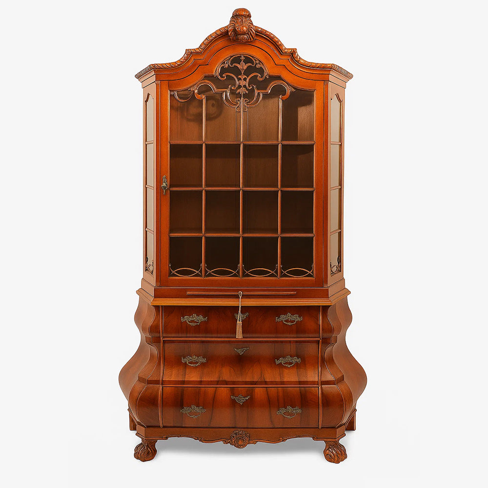 Dutch Display Cabinet – Louis XV Style in Mahogany, Second Half of the 19th Century