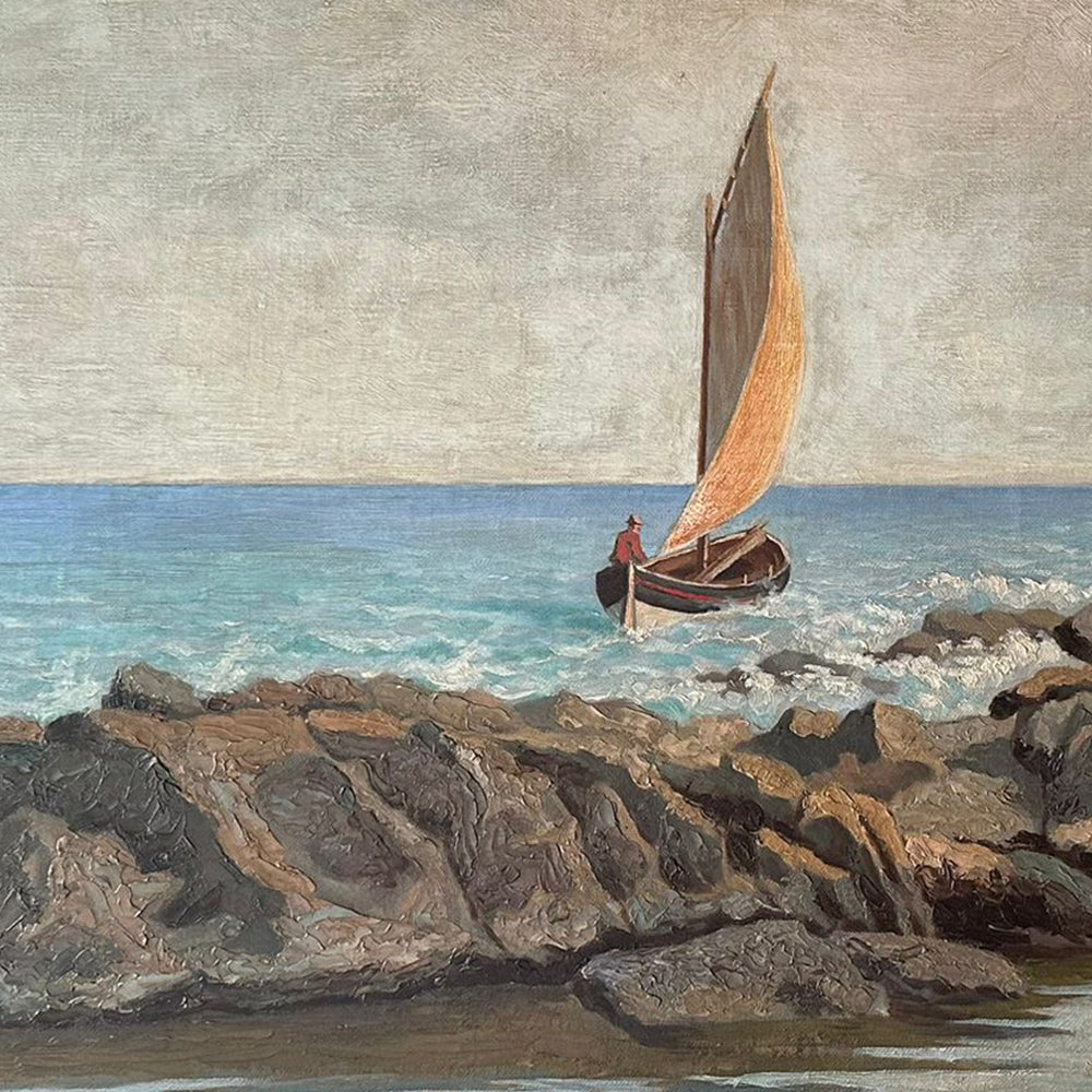 Seascape with Sailing Boat – Signed A. Potter