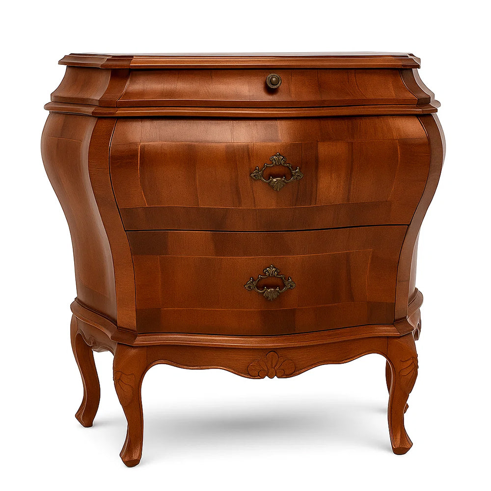 Louis XV-Style Chest of Drawers – Walnut with Boxwood Inlays, circa 1950