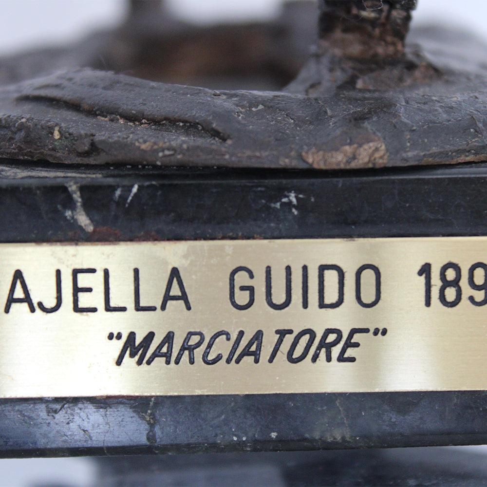 Bronze Sculpture “Marciatore” – Guido Pajella, 1898