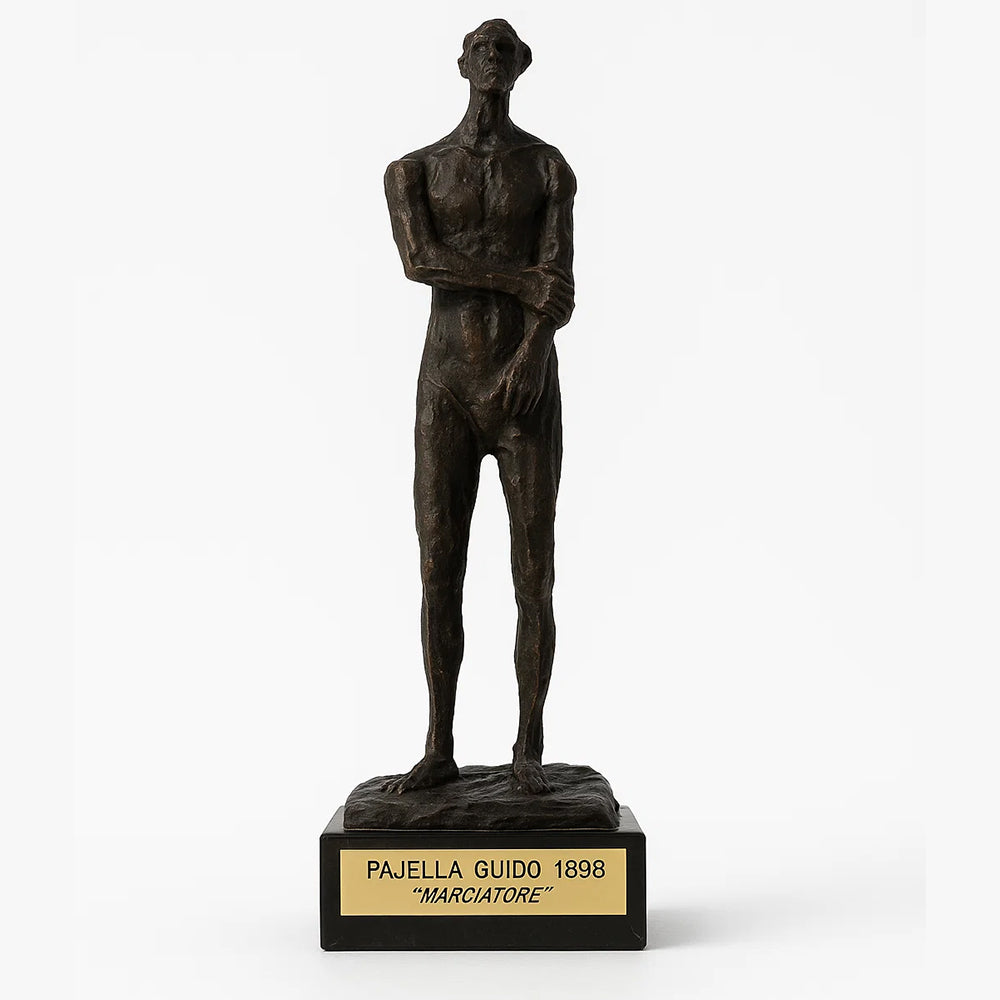 Bronze Sculpture “Marciatore” – Guido Pajella, 1898