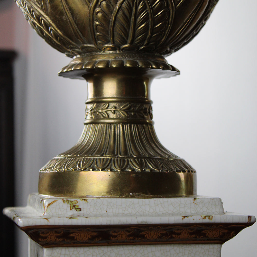 Decorative Porcelain Urn with Parrot Handles – European, 19th Century
