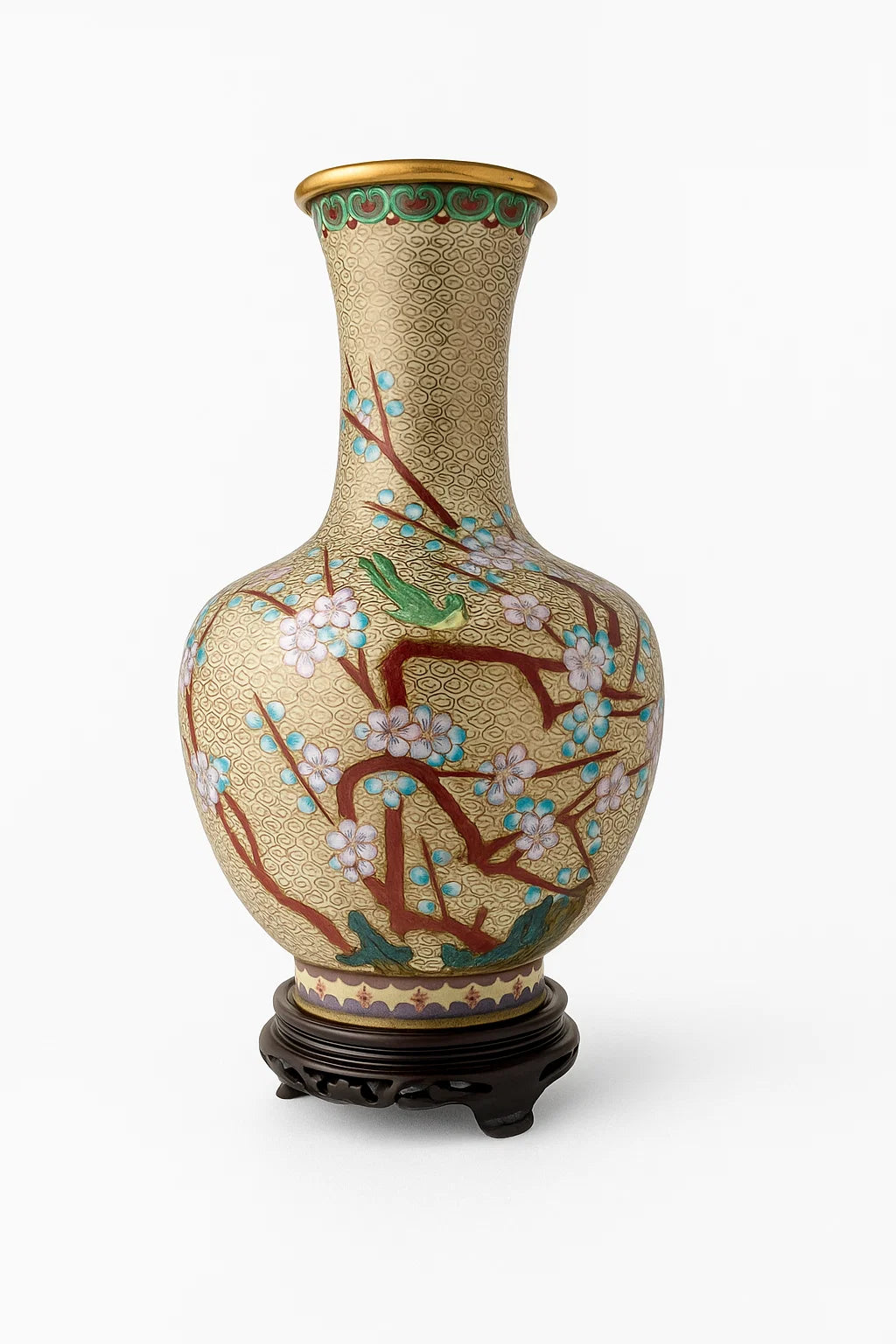 Antique Cloisonné Vase – Floral Motif, Early 20th Century